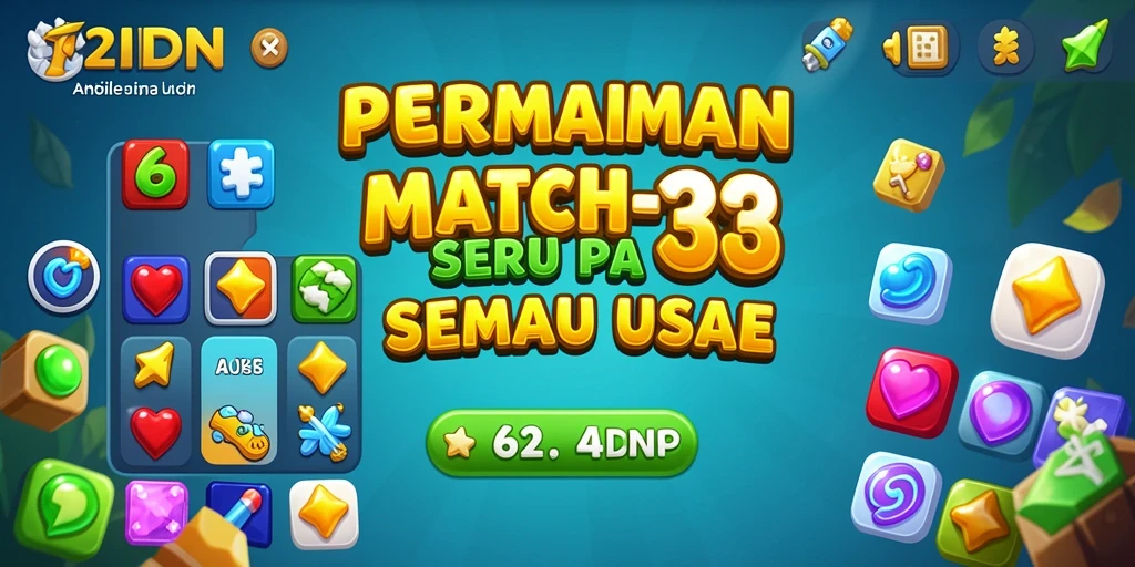Screenshot permainan <strong>62IDN</strong> menampilkan gameplay Match-3 yang seru.