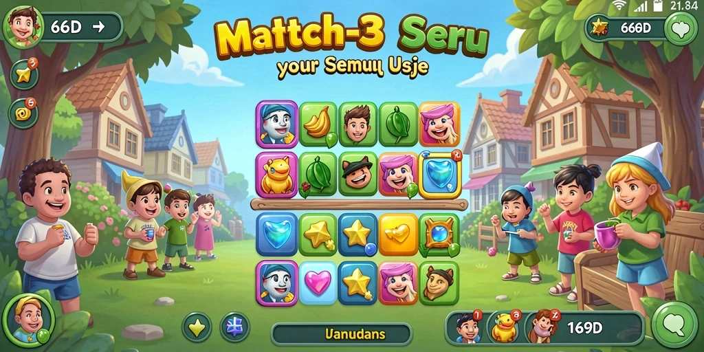 Tampilan gameplay seru dan colorful dari 66D