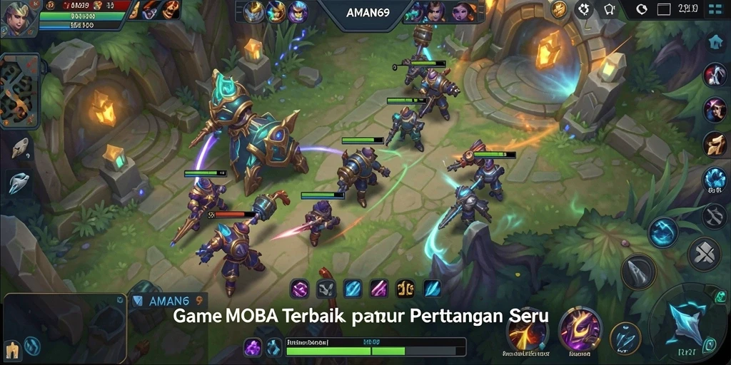 Tampilan seru dalam pertempuran MOBA AMAN69.