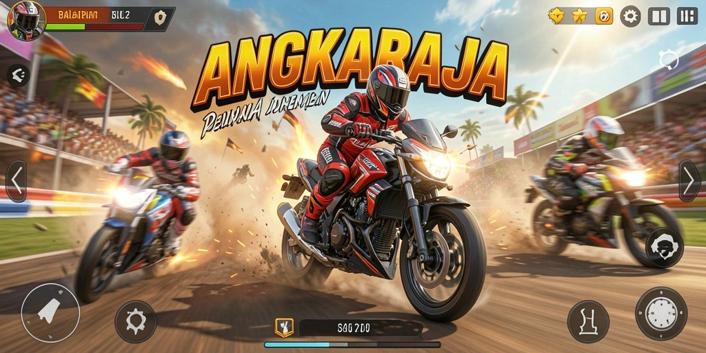 Gameplay memukau dari balapan motor di ANGKARAJA.