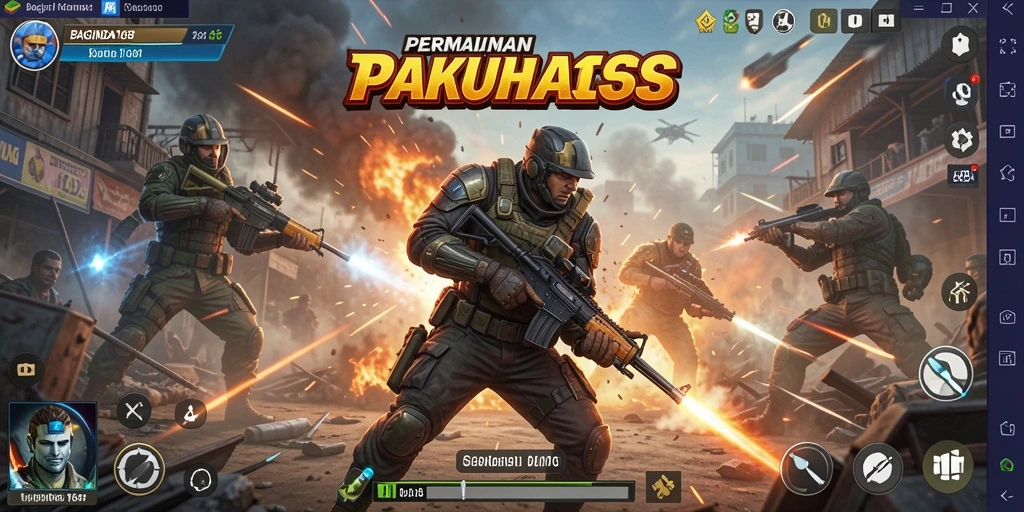 Tampilan menegangkan gameplay <strong>BAGINDA168</strong> dalam aksi TPS.