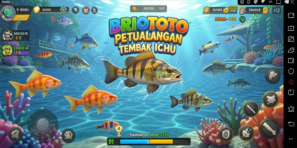 Tampilan gameplay seru BRIOTOTO saat menangkap ikan.
