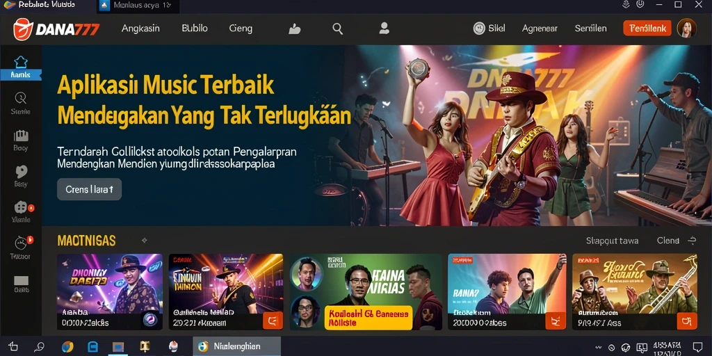 Screenshot DANA777 menampilkan antarmuka interaktif untuk bermain musik.