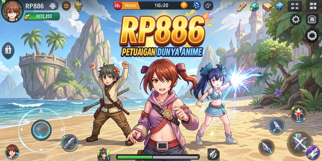 Tampilan gameplay seru dan menarik dari RP886 di dunia Anime.