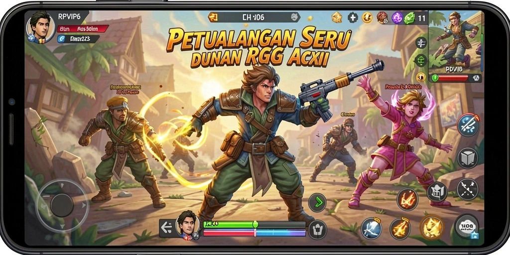 Tangkapan layar gameplay RPVIP6 dengan aksi mendebarkan dan grafis tinggi.