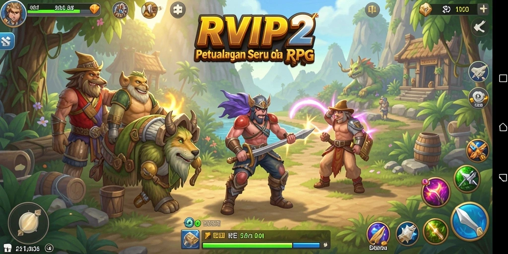 Tangkapan layar menampilkan pertempuran seru dalam RVIP2 dengan grafis RPG yang menawan.