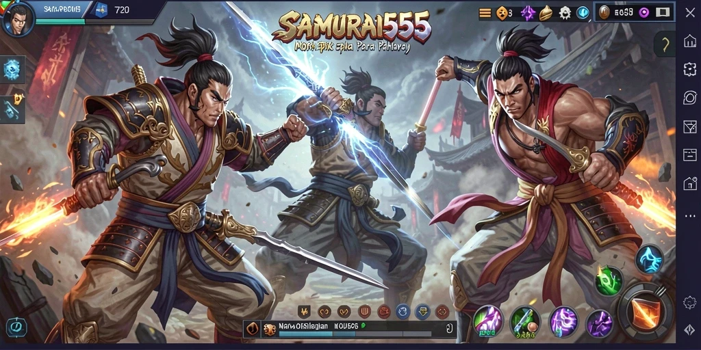 Tampilan gameplay SAMURAI555 yang mendebarkan di arena MOBA.