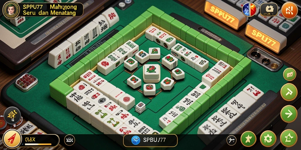 Screenshot gameplay SPBU77 dengan tampilan menarik permainan Mahjong.