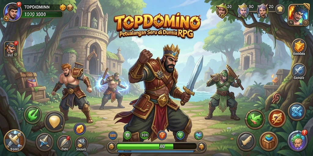 Screenshot gameplay <strong>TOPDOMINO</strong> dengan aksi RPG yang mendebarkan.