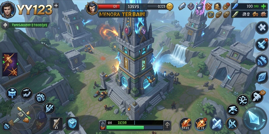 Tampilan gameplay YY123 yang mendebarkan dalam Tower Defense.